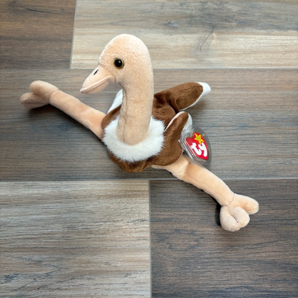 Vintage (1997) TY Beanie Babies Stretch The Ostrich Plush 11" Soft Toy W/Tag